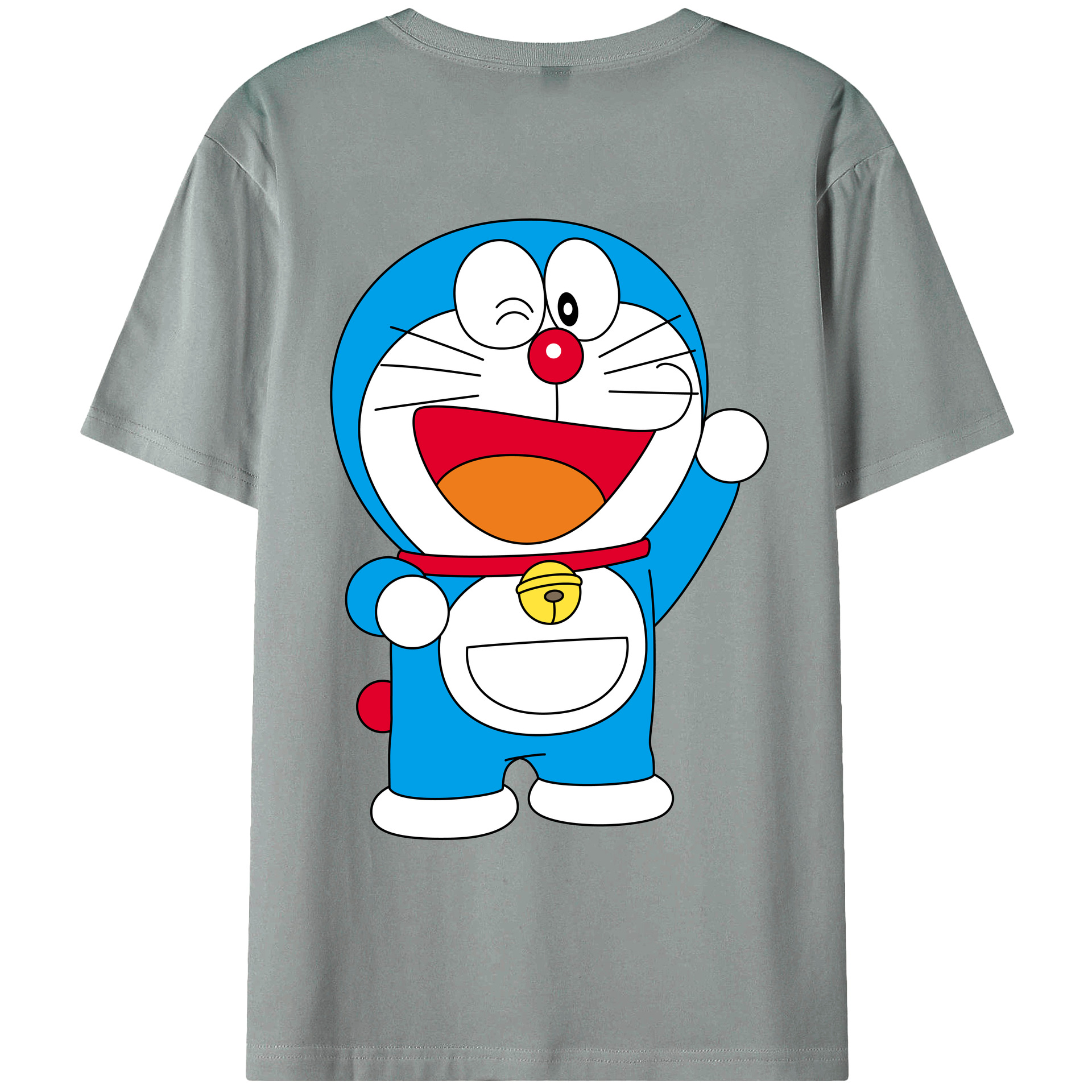（画像用） ドラえもん Doraemon 綿100％ メンズ半袖Tシャツ（バックプリント） 通気性